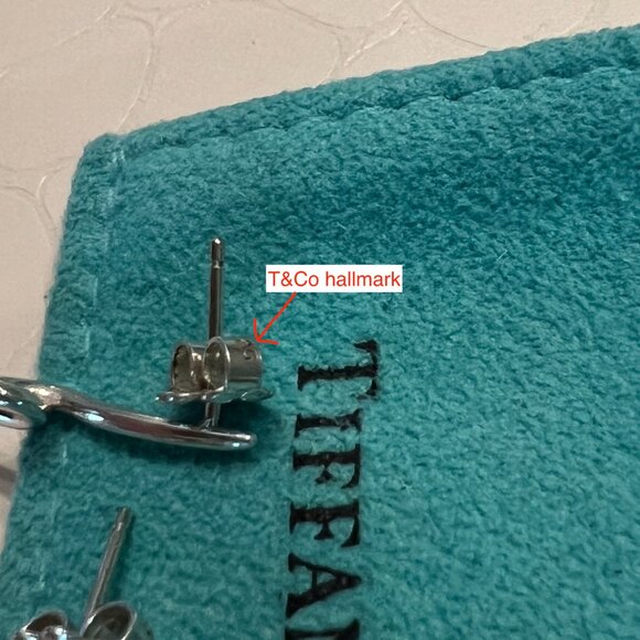 Y2K Tiffany & Co. Sterling Silver Rose Quartz Stud Drop Dangle Earrings US - Picture 3 of 5